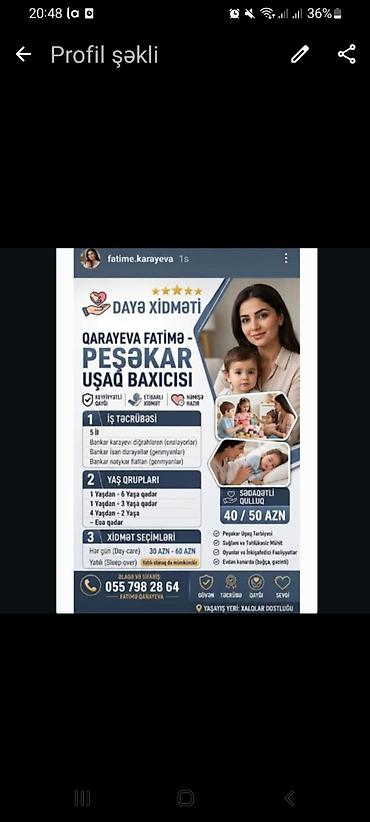 xesde baxicisi: Peşəkar uşaq baxıcısı xidməti – “Dayə Xidməti” Xidmət haqqında: - 5 — 1