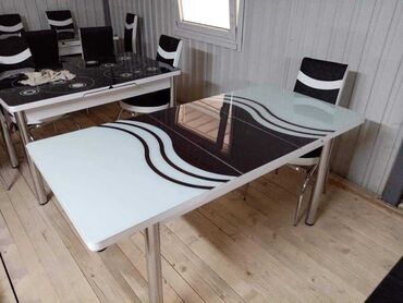 Setovi stolova i stolica: Sto - 80cm Metal noge Ploca univer Staklo 4mm stolica - metal - eko — 2