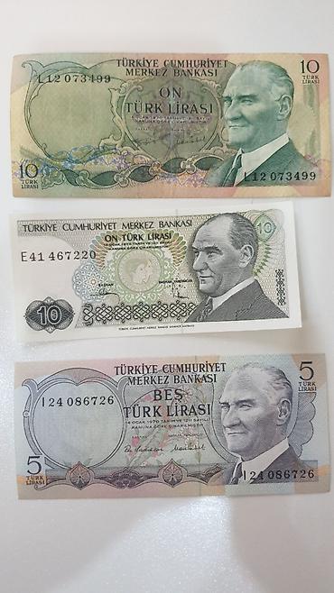 turk samavarı: Kolleksiya üçün köhnə Türkiyə lirəsi banknotları seti - Ümumi — 1