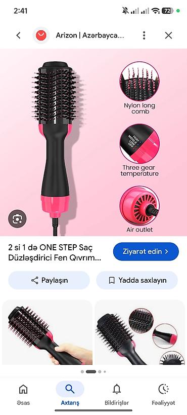 блендер 3 в 1: 2-si-1-də One Step saç formalaşdırıcı fırça-fen Xüsusiyyətlər: - 2 — 1