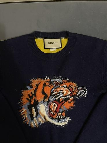 Свитера: Свитер Gucci с жаккардовым тигром - Оригинальный свитер с круглым — 2