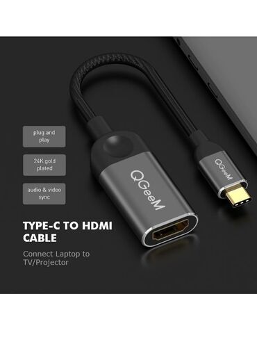 гелекси s8: Адаптер QGeeM USB C - HDMI Кабель 4K, адаптер USB Type-C - HDMI