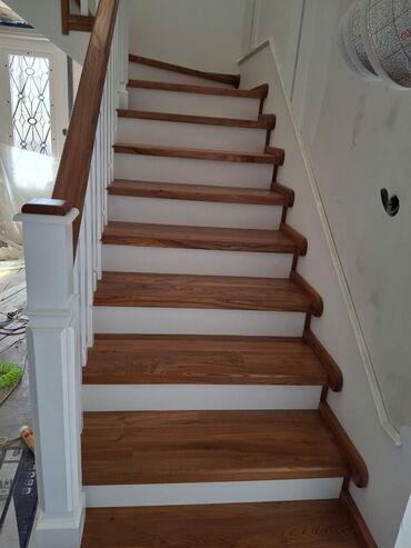 Деревянные лестницы: Деревянная лестница Для дома, Бесплатная доставка, Форма лестницы: Много-маршевая, Стиль: Классический — 1