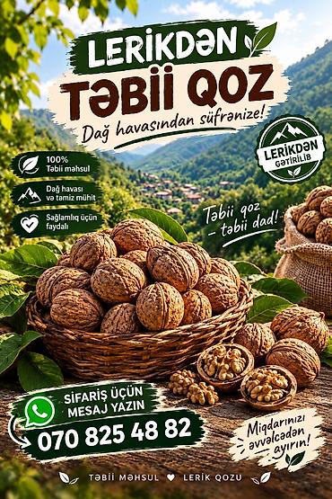 saxsi qəlyan: Məhsul: Lerikdən təbii qoz Təsvir: - Dağ havasında yetişmiş, təmiz — 1
