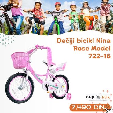 Dečiji bicikli: Dečiji bicikl Nina Rose – Model 722 - Veličine točkova: 14, 16 i 20 na lalafo.rs — 7 Dečiji bicikli: Dečiji bicikl Nina Rose – Model 722 - Veličine točkova: 14, 16 i 20 — 7