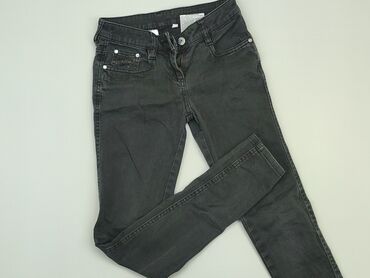 jeansy z imitacji skóry: Spodnie jeansowe, 11 lat, 140/146, stan - Dobry