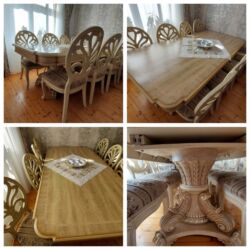 Qonaq otağı dəstləri: Masa 8 oturcaqla Ideal veziyyetde Turkiyye istehsali Qiymet 1500 azn