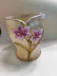 цветы живопись картины: Декоративная ваза ручной росписи полупрозрачное, теплый