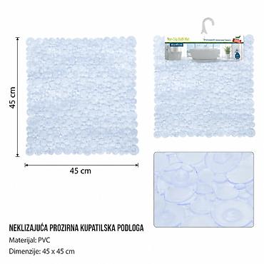 KMT Prozirna bela prostirka za kupanje na točkice 2208801 -