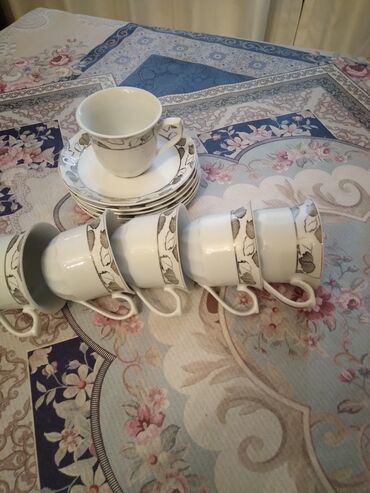 quzu qabi: Fincanlar, rəng - Boz, Keramika, 6 ədədli dəst, 200 ml