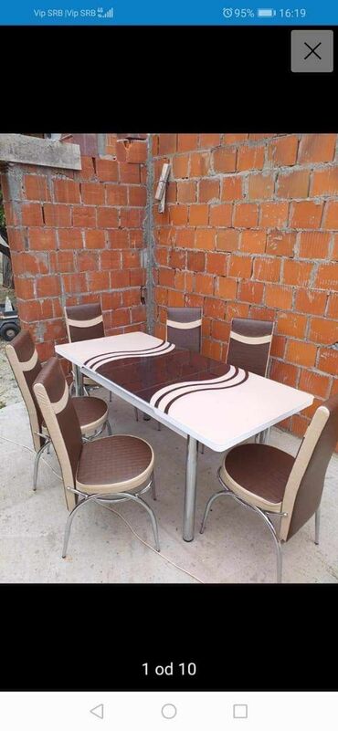 Setovi stolova i stolica: Sto - 80cm Metal noge Ploca univer Staklo 4mm stolica - metal - eko — 23