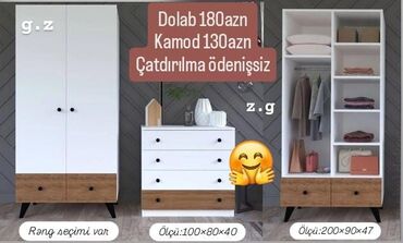 Yataq otağı dəstləri: Dolab yeni komod yeni