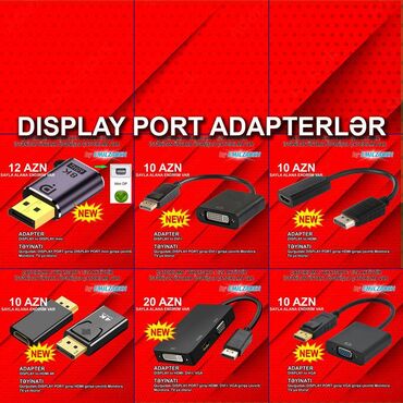 Digər kompüter aksesuarları: Display port adapterlər 🚚metrolara və ünvana çatdırılma var