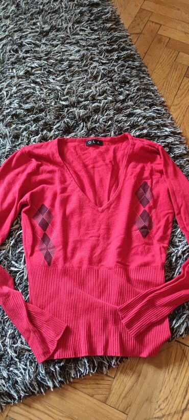 čipkaste bluze: S (EU 36), M (EU 38), Single-colored, color - Red