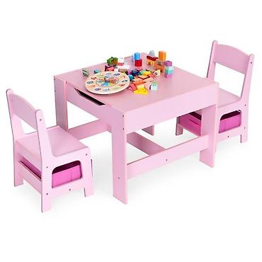 lidl cipelarnik: Dečiji set sto i 2 stolice sa tablom za pisanje Pink ECOTOYS Šifra — 4