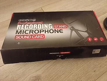 mikrofon qiymetleri: Professional Recording Stand Microphone + Sound Card dəsti Studiyada — 1