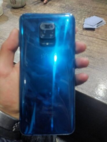 barter telefonlar: Xiaomi Redmi Note 9S, 128 ГБ, цвет - Голубой, 
 Отпечаток пальца, Face ID