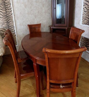 masa desdi: Для гостиной, Б/у, Прямоугольный стол, 6 стульев