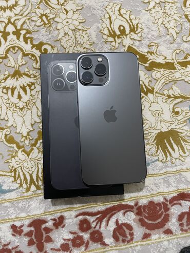 IPhone 13 Pro Max, Б/у, 256 ГБ, Graphite, Защитное стекло, Чехол, Коробка, 85 %