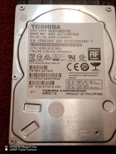 Hard diskovi, eksterni diskovi: Hard Disk 1TB TOSHIBA 2.5'' health/performance 100% Karakteristike — 8