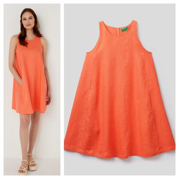 donlar 2023: Детское платье Benetton, цвет - Оранжевый