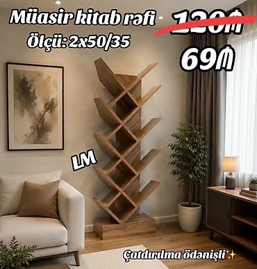 kitab refleri satilir: Müasir kitab rəfi - Dizayn: Şaquli, “V” formalı bölmələr ilə — 1