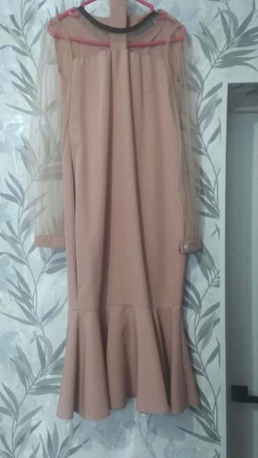 блузка женская размер м: Вечернее платье, С рукавами, Камни, 2XL (EU 44)