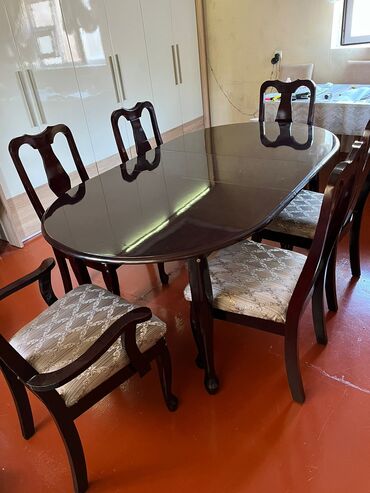 yemək stolu: Qonaq otağı üçün, İşlənmiş, Açılan, Oval masa