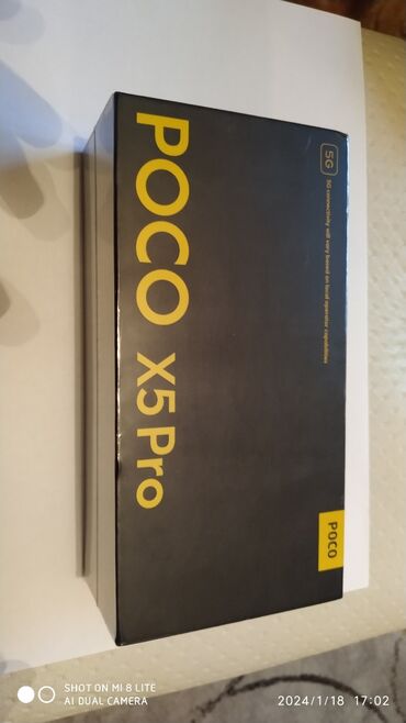 Elektronika: Poco X5 Pro 5G, 256 GB, rəng - Qara, Zəmanət, Sensor, Simsiz şarj