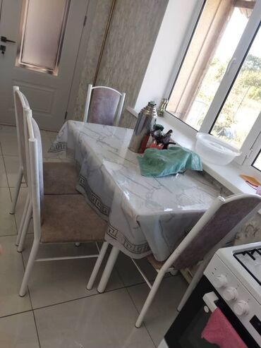 бу мебель в бишкеке: Ашкана үстөлү жана отургуч, түсү - Ак