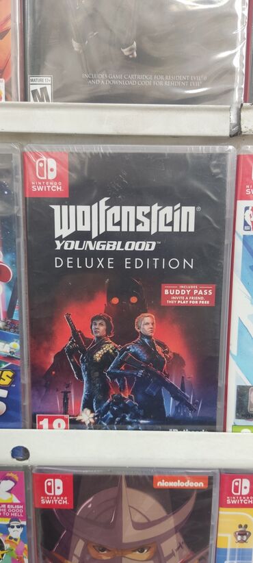 Qulaqlıqlar: Nintendo switch üçün wolfenstein youngblood deluxe edition oyun diski