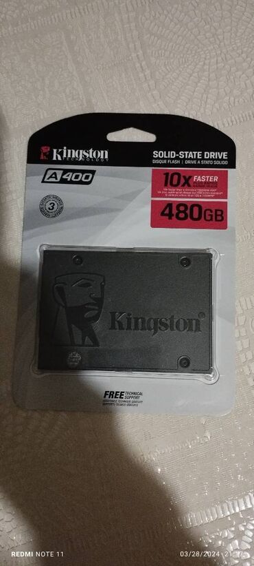 Daxili SSD disk Kingston, 480 ГБ, 2.5", Yeni