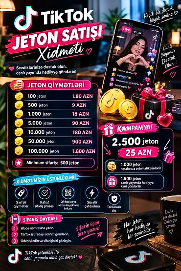 ucuz tiktok jeton: TikTok Jeton Satışı Xidməti Sevdiklərinizə canlı yayımda hədiyyə — 2