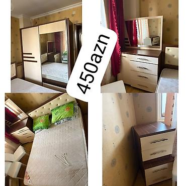 Yataq dəsti – 450 AZN Tərkibi: - Geniş sürgülü şkaf: aynalı ön panel