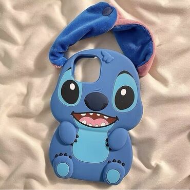 микрофон для компьютера: 3D чехол для смартфона в виде Стича - Яркий объемный дизайн с ушками