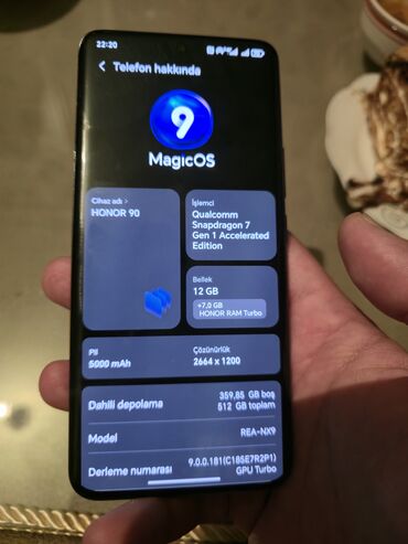 Honor: Honor 90 Pro, 512 GB, rəng - Gümüşü, Barmaq izi — 9