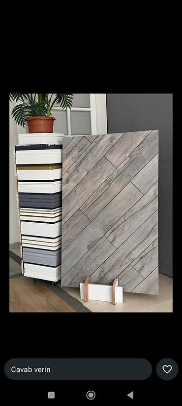 Laminat: Ağac fakturalı keramika döşəmə-kafel nümunəsi - Material: keramika - — 1