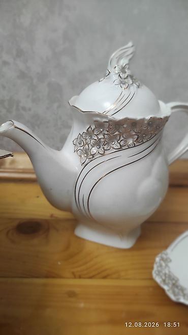 Qab-qacaq və mətbəx ləvazimatları: Çay dəsti, rəng - Ağ, Farfor — 2