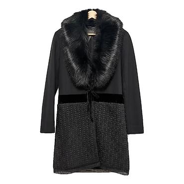 бархат: Женское пальто со съёмным меховым воротником фирмы Vera Wang — 7