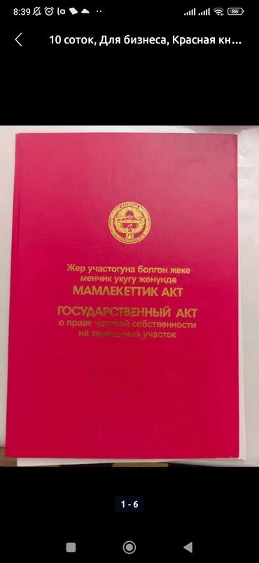 квартира берилет антоновка: 4 соток, Бизнес үчүн, Кызыл китеп, Сатып алуу-сатуу келишими, Башкы ишеним кат