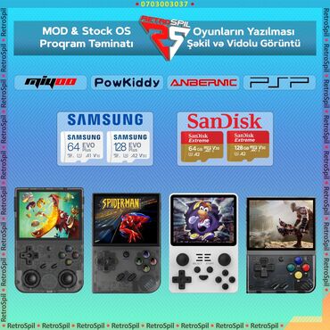 retro oyun: Oyun Əl Konsolu alan müştərilərə HƏDİYYƏLƏR VAR PSP / ANBERNIC /