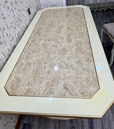 Mebel: Qonaq otağı üçün, İşlənmiş, Açılmayan, Dördbucaq masa, 6 stul — 3
