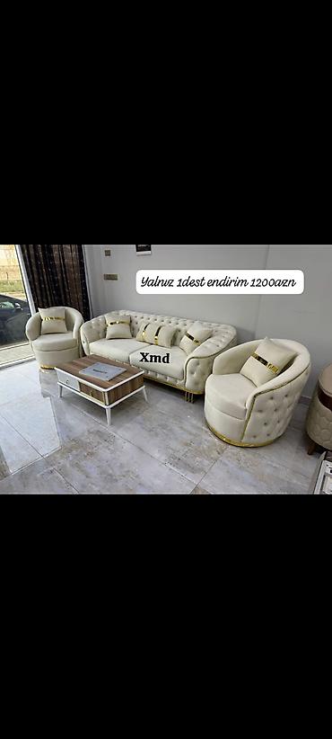 Klassik üslubda yumşaq mebel dəsti Tərkib: - 1 ədəd üçnəfərlik divan