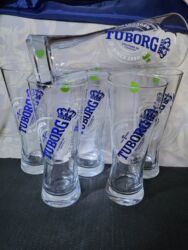 Čaše: Case nove za pivo Tuborg. Nove vintaz case,komada 6 u ceni — 5