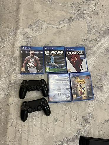 игровой моноблок: PlayStation 4 Pro (черная) + 2 беспроводных контроллера DualShock 4 + — 1