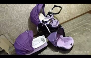 детские коляски 2 в 1: Коляска, цвет - Фиолетовый, Б/у