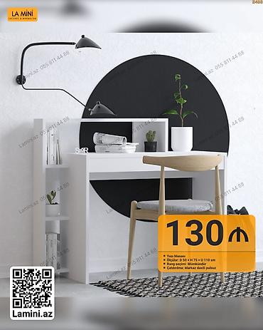 Ev və bağ: Düz masa, Stulsuz, Polkalı, Siyirməsiz, Sadə laminat — 1