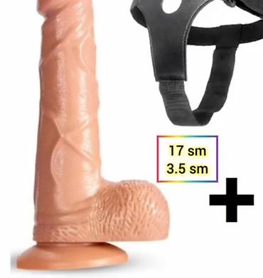 Бижутерия: Reallistik strap-on dəsti - Material: yumşaq, dəriyə uyğun — 1