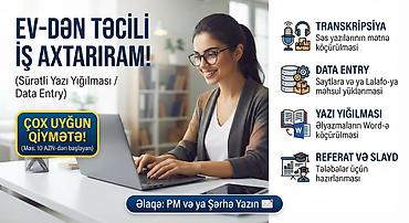 xirdalan part time is: 🧑‍💻 EV-DƏN TƏCİLİ İŞ AXTARIRAM (Sürətli Yazı Yığılması / Data Entry) — 1