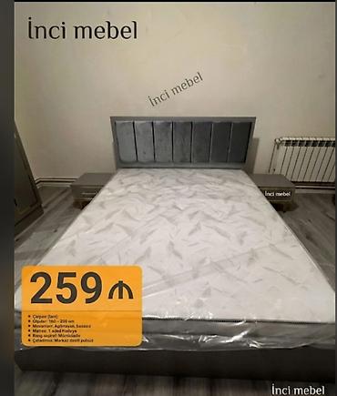 set mebel: Yeni, İkinəfərlik çarpayı, Bazasız, Matras ilə, Siyirməsiz, Azərbaycan — 1